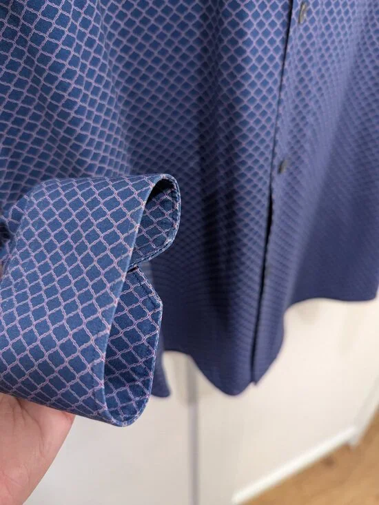 Men’s Bugatchi OoohCotton Button Down Stretch Performance Shirt Sz L - Picture 4 of 6